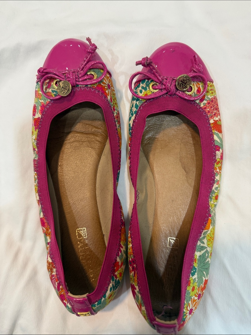 Sperry Fuchsia Floral Ballet Flats